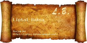 Liptai Baksa névjegykártya